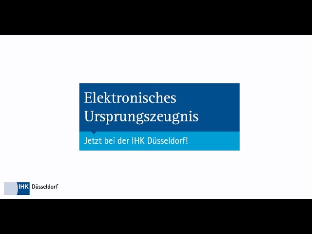 Das elektronische Ursprungszeugnis